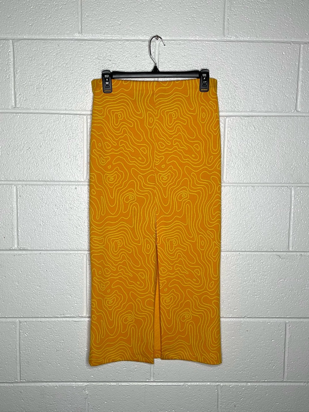 < Zara Orange/Yellow Abstract Retro Tie Waist Midi Skirt XS > - Picture 4 of 4